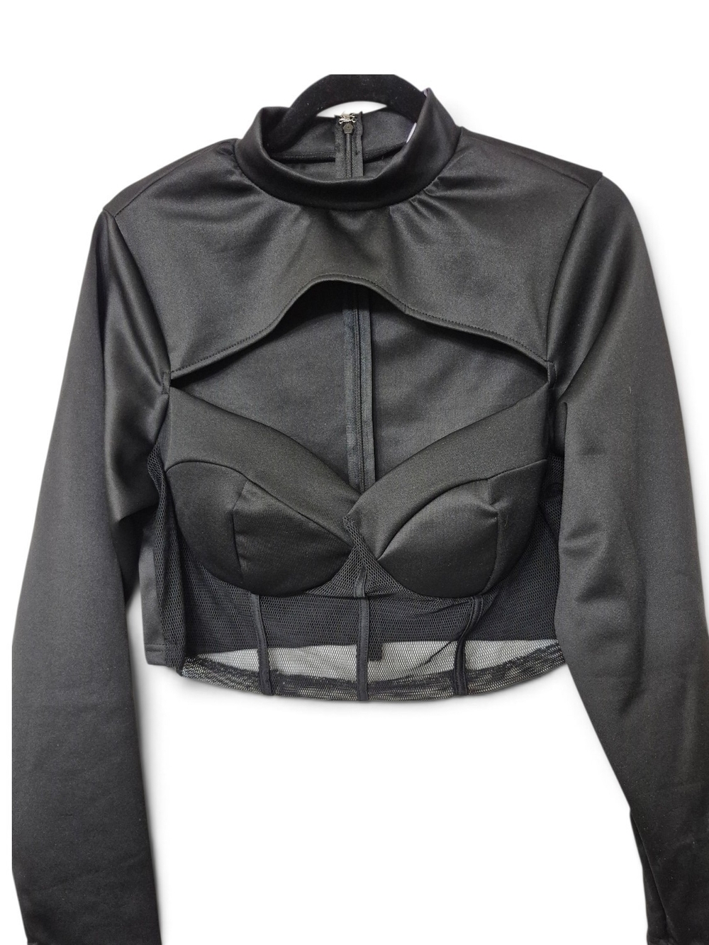 Love by Design NWT Long Sleeve Cutout Bustier Crop Top 2X